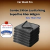 Combo 3 Khăn Lau Xe Superfine Fiber 650gsm - Thấm hút mạnh, lau mềm không trầy sơn, giảm còn 59.000₫