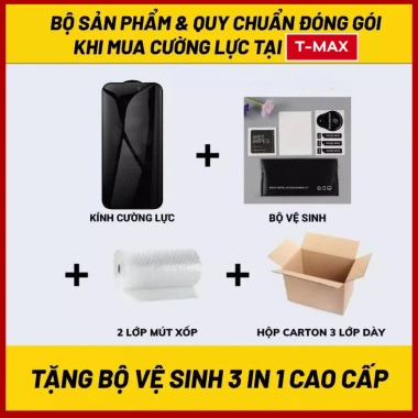 Combo 3 kính cường lực chống nhìn trộm 360 độ cho iPhone 17 Pro Max, 16, 15, 14, 13, 12, 11, XS Max - Giá 150.000 VND 2