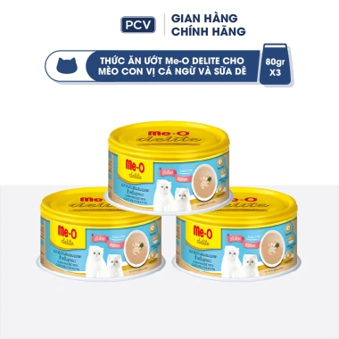 Combo 3 lon Me-O Delite Pate cá ngừ & sữa dê 80g – Tặng nón bảo hiểm, chỉ 94.500₫