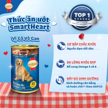 Combo 3 lon SmartHeart Pate 400gr cho chó tặng set nón và yếm - Giá 126.900đ 3