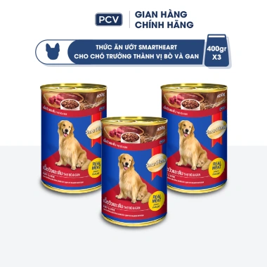 Combo 3 lon SmartHeart Pate 400gr cho chó tặng set nón và yếm - Giá 126.900đ 9