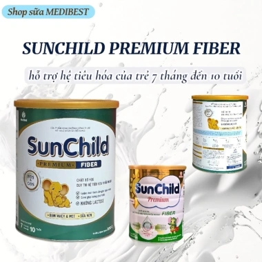 Combo 3 lon Sữa SUNCHILD FIBER 800g HSD mới - Hỗ trợ tiêu hoá kém cho trẻ 6