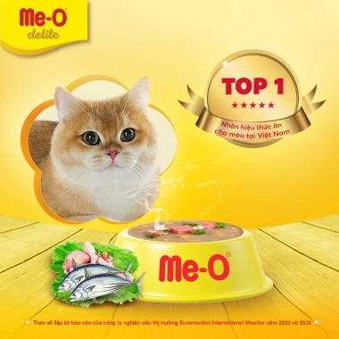 Combo 3 lon Thức ăn mèo Me-O Delite 80gr Nhiều vị -Tặng Nón BH HĐ299k chỉ 94.500đ 3 Combo 3 lon Thức ăn mèo Me-O Delite 80gr Nhiều vị -Tặng Nón BH HĐ299k chỉ 94.500đ 3