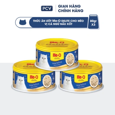 Combo 3 lon Thức ăn mèo Me-O Delite 80gr Nhiều vị -Tặng Nón BH HĐ299k chỉ 94.500đ