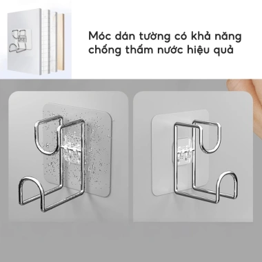 Combo 3 móc treo chậu thau inox 304 - Dán tường, treo khăn, quần áo, đồ bếp, phòng tắm, giá chỉ 29.193đ