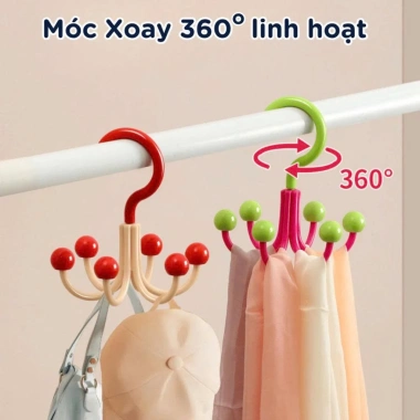 Combo 3 móc treo quần áo 6 nhánh xoay 360 tiết kiệm không gian đa năng 20.000₫ 4