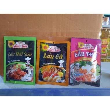 Combo 3 món gia vị lẩu AMI-ONE - Giảm còn 50k, vị đậm đà, tiện lợi cho bữa tiệc