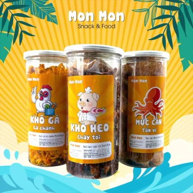 Combo 3 món tiết kiệm Khô Gà, Khô Heo, Mực Cán Tẩm Vị - MonMonFood chỉ 189.000đ