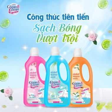 Combo 3 Nước Lau Sàn Clean Thái Lan 1L - Hương Thơm Tinh Dầu Tự Nhiên, Thơm Lâu, Giá 90k