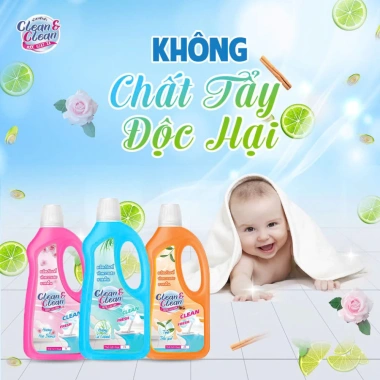 Combo 3 Nước Lau Sàn Clean Thái Lan 1L - Hương Thơm Tinh Dầu Tự Nhiên, Thơm Lâu, Giá 90k