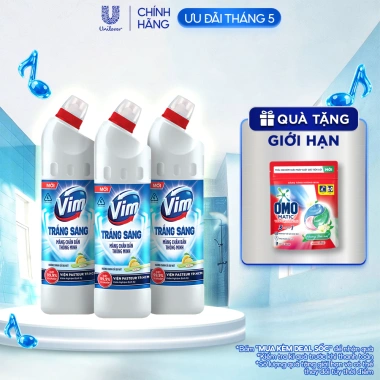 Combo 3 Nước Tẩy Bồn Cầu và Nhà Vệ Sinh Vim Trắng Sáng - Hương Chanh Sả và Lavender, Sạch Thơm Dịu Mát, Giá Ưu Đãi 117k