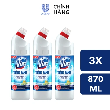 Combo 3 Nước Tẩy Bồn Cầu và Nhà Vệ Sinh Vim Trắng Sáng - Hương Chanh Sả và Lavender, Sạch Thơm Dịu Mát, Giá Ưu Đãi 117k