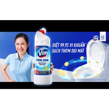 Combo 3 Nước Tẩy Bồn Cầu và Nhà Vệ Sinh Vim Trắng Sáng - Hương Chanh Sả và Lavender, Sạch Thơm Dịu Mát, Giá Ưu Đãi 117k