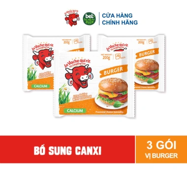 Combo 3 Phô mai Lát Con Bò Cười Burger 200G - Giá chỉ 191.478 VND, tiết kiệm 20% 2 Combo 3 Phô mai Lát Con Bò Cười Burger 200G - Giá chỉ 191.478 VND, tiết kiệm 20% 2
