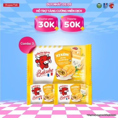 Combo 3 Phô mai vuông Belcube Xoài Chanh Dây 15C 78g - Giá 139.650 VND, giảm tới 16% 2 Combo 3 Phô mai vuông Belcube Xoài Chanh Dây 15C 78g - Giá 139.650 VND, giảm tới 16% 2