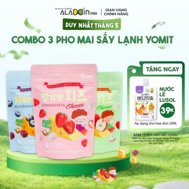 Combo 3 Phô mai Yomit nhập khẩu Hàn Quốc cho bé 6 tháng - Giá ưu đãi 225.000 VND Combo 3 Phô mai Yomit nhập khẩu Hàn Quốc cho bé 6 tháng - Giá ưu đãi 225.000 VND