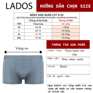 Combo 3 Quần Boxer Nam LADOS 27.154 Vải Thun Co Giãn, Mềm Mịn, Thoáng Mát - 117k 7