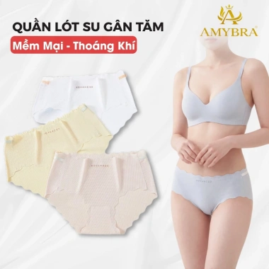 Combo 3 Quần Lót Nữ Su Viền Lượn Sóng Quyến Rũ - Set Chip Cạp Vừa Tôn Dáng AMYBRA L8.368 76k