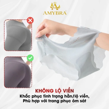 Combo 3 Quần Lót Nữ Su Viền Lượn Sóng Quyến Rũ - Set Chip Cạp Vừa Tôn Dáng AMYBRA L8.368 76k