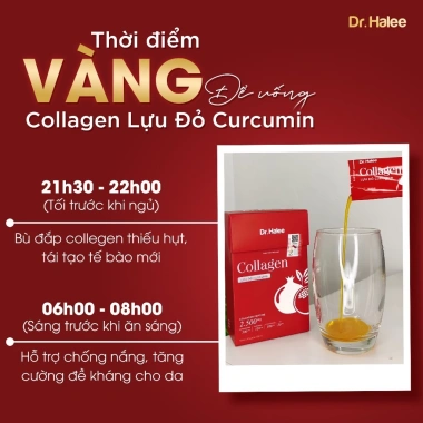 Combo 3 set Collagen Lựu đỏ Curcumin Dr Halee 9 hộp 10 gói Giá chỉ 2.295.000 VNĐ