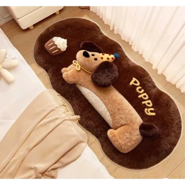 Combo 3 Thảm chân giường lông cừu 3D hình thú mềm, chống trượt - Giá 85.000 VND