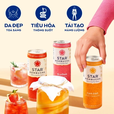 Combo 3 thùng 12 lon STAR KOMBUCHA mix vị Tết 250ml - Trà lên men hữu cơ, bảo vệ sức khỏe - Giá chỉ 999.000₫ 3 Combo 3 thùng 12 lon STAR KOMBUCHA mix vị Tết 250ml - Trà lên men hữu cơ, bảo vệ sức khỏe - Giá chỉ 999.000₫ 3