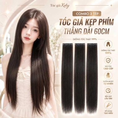 Combo 3 Tóc Giả Dài 60cm Nửa Đầu Thẳng Xoăn Tự Nhiên Cho Nữ - Giá Ưu Đãi 35k
