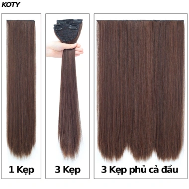 Combo 3 Tóc Giả Dài 60cm Nửa Đầu Thẳng Xoăn Tự Nhiên Cho Nữ - Giá Ưu Đãi 35k
