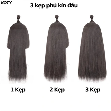 Combo 3 Tóc Giả Dài 60cm Nửa Đầu Thẳng Xoăn Tự Nhiên Cho Nữ - Giá Ưu Đãi 35k