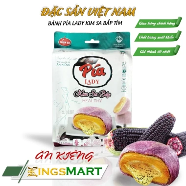 Combo 3 túi bánh pía kim sa trứng chảy Bắp Healthy, Lá Dứa, Đậu Xanh - 12 bánh 480g - 111k