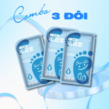Combo 3 Túi Bọc Giày Đi Mưa Chống Thấm Gấp Gọn - Dày, Tái Dụng, 39.000 VND