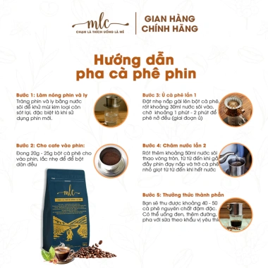 Combo 3 Túi Cà Phê Rang Xay Mộc Robusta Natural 1kg - MLC Coffee, tặng 1 hộp trà Cascara, giá ưu đãi 749.800₫ 6