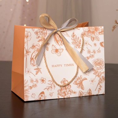 Combo 3 Túi Đựng Quà Giấy Cứng Trắng Cam Happy Times TU69 – Dây Cột Nơ Xinh Xắn, Quà Sinh Nhật & Lễ Tết 7