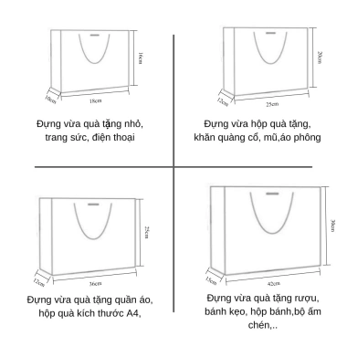 Combo 3 Túi đựng quà Tết dày dặn kèm nơ sắc nét Tú44 - Túi giấy họa đỏ in vân kẻ sọc sang trọng, chỉ 31.350₫ 9