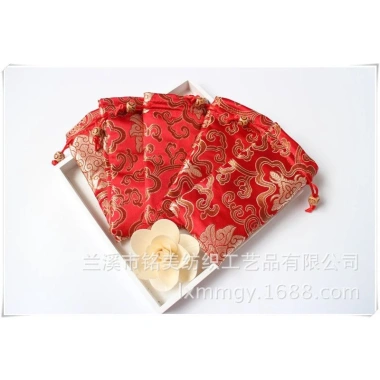 Combo 3 túi gấm đỏ dây rút KT 8x19cm 8x24cm - Giá ưu đãi 30.000 VND