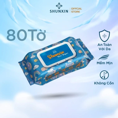 Combo 3 túi khăn giấy ướt SHUNXIN, vải không dệt 80 tờ, da nhạy cảm – 79.000₫ 2
