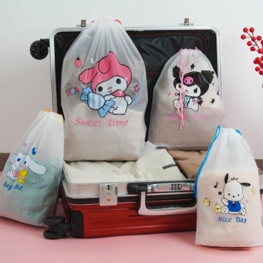 Combo 3 Túi Nhựa Đựng Quần Áo Giày SANRIO CAPYBARA - Túi Zip Du Lịch TUIDEP028