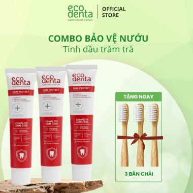 Combo 3 tuýp Kem đánh răng Ecodenta bảo vệ nướu tinh dầu tràm trà 75ml - Chỉ 689.000₫