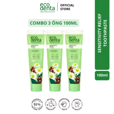 Combo 3 tuýp Kem đánh răng Ecodenta răng nhạy cảm - cúc La Mã & nụ đinh hương 100ml - 599.000₫