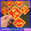 Combo 3 xấp 10 tờ Decal nhung vuông 10cm Dưa Hấu Bưởi Chữ Thư Pháp - Trang trí trái cây chưng Tết giá ưu đãi 59.800
