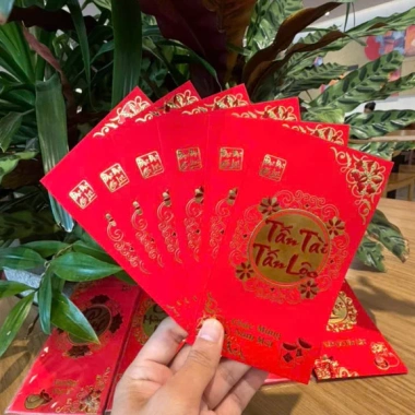 Combo 30-120 Bao Lì Xì Tết Nhung Đỏ In Nổi 3D Truyền Thống – Giá ưu đãi 35.000 VND, May Mắn, Ý Nghĩa