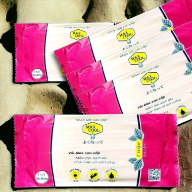 Combo 30 gói Khăn lạnh 1 tờ hương Max Cool, Alex dày - nhà hàng, khách sạn, du lịch - 27.000 VND