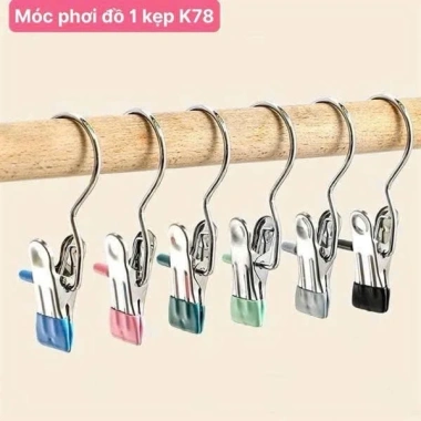 Combo 30 kẹp móc treo inox - treo quần áo, váy, khăn gọn gàng, chỉ 10.227 VND