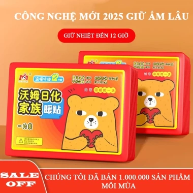 Combo 30 miếng dán giữ nhiệt hình gấu WoMu WM-35 - Giữ ấm 12h, giảm 20%