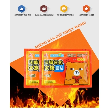 Combo 30 miếng dán giữ nhiệt hình gấu WoMu WM-35 - Giữ ấm 12h, giảm 20%