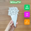 Combo 30 tranh A5 tô màu tự cắt que kem hoa quà tặng bé 8/3 20/10 chỉ 50.000₫