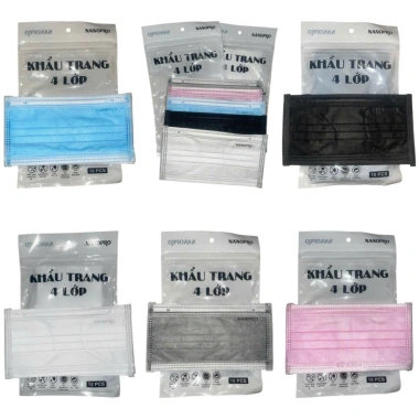 Combo 300 Khẩu trang y tế Nano Pro 4 lớp - Chống nắng, bụi mịn, tia UV, bảo vệ tối ưu
