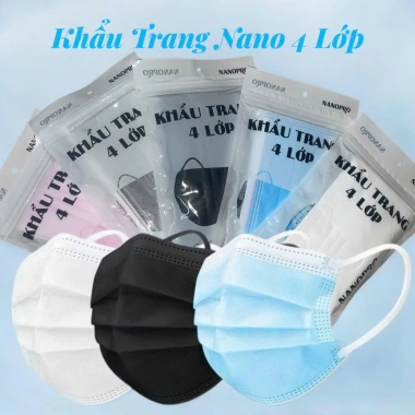 Combo 300 Khẩu trang y tế Nano Pro 4 lớp - Chống nắng, bụi mịn, tia UV, bảo vệ tối ưu