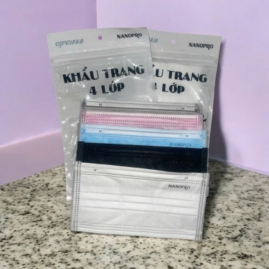 Combo 300 Khẩu trang y tế Nano Pro 4 lớp - Chống nắng, bụi mịn, tia UV, bảo vệ tối ưu
