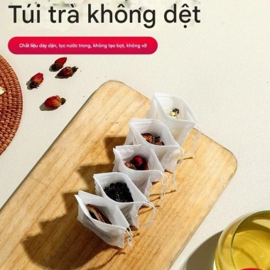 Combo 300 Túi Lọc Trà Công Nghệ Mới Vải Không Dệt Bền Chắc, Kèm Dây Rút Kích Thước 2